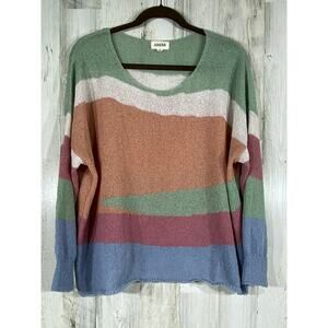 Adora Womens Sweater Size Small Multicolor Pastel Very Oversized Boxy